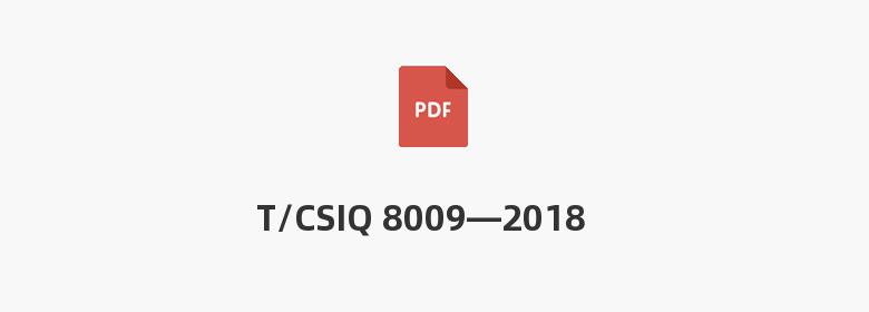 T/CSIQ 8009—2018